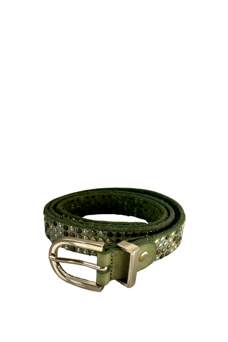 Dallas Studded Belt Verde