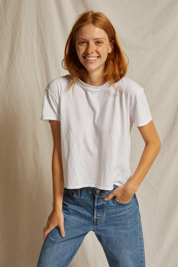 Harley Cotton Boxy Crew Tee White