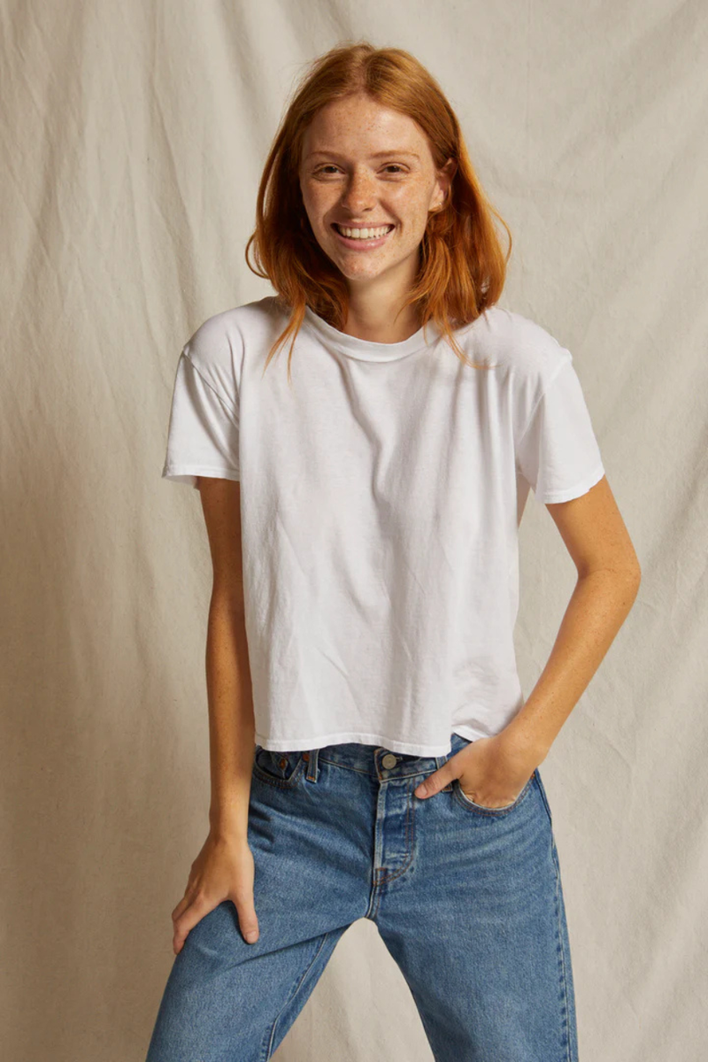 Harley Cotton Boxy Crew Tee White