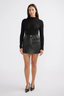 Core Leather Mini  Skirt Black
