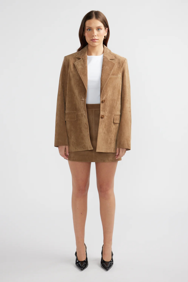 Ana Suede Blazer Toffee
