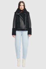 Soul Jacket Curly Shearling Jet Nappa