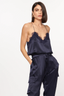 The Racer Charmeuse Cami  Navy