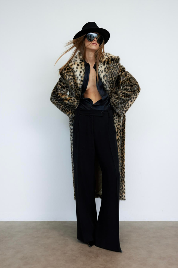 Leopard Ecofur Coat
