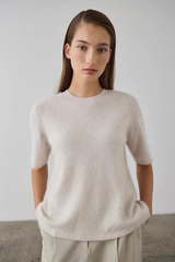 Brushed Cashmere Tee Stone