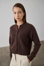 Boxy Cashmere Cardigan Chocolate