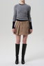 Pleated Mini Skirt Khaki
