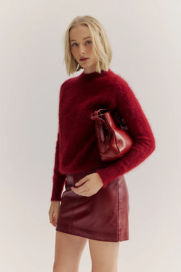 Adele Cashmere Crew Neck Knit Merlot