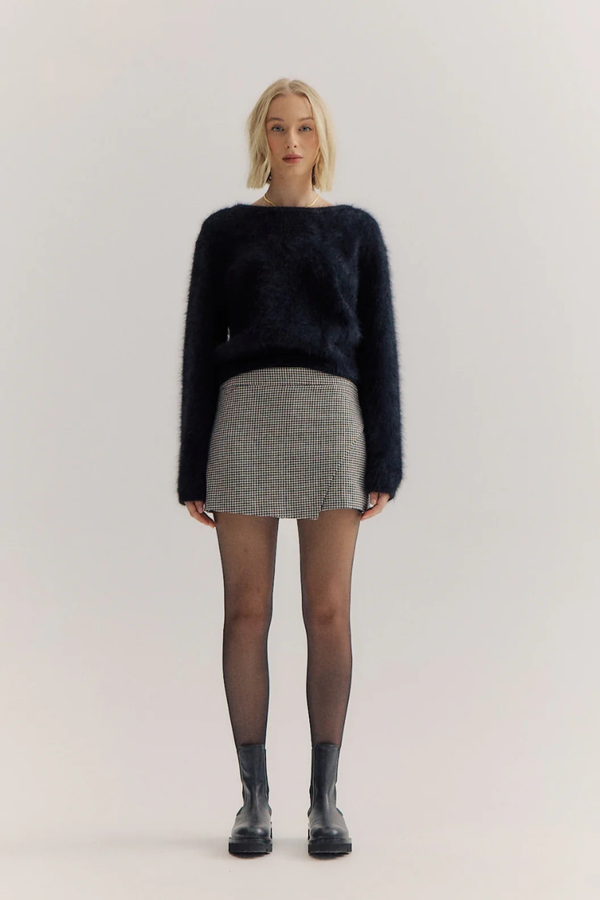 Stella Cashmere Boat Neck Knit Black