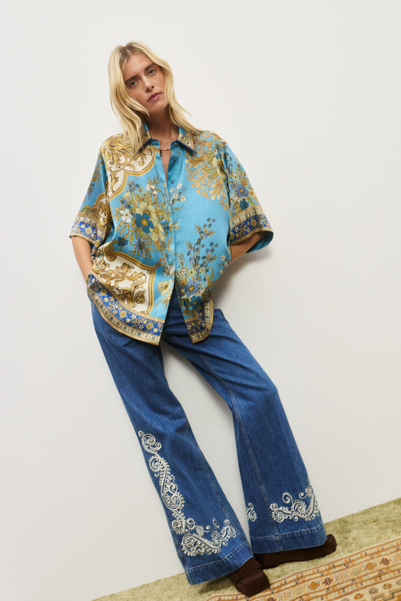 Cassie Silk Shirt Blue