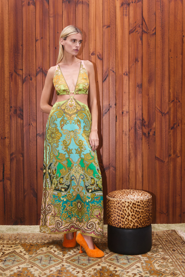 Clemenza Cut Out Midi Dress Multi
