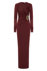 Mischa Long Sleeve Maxi Dress Wine