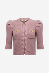 Delilah Cropped Cardigan Light Mauve Gold