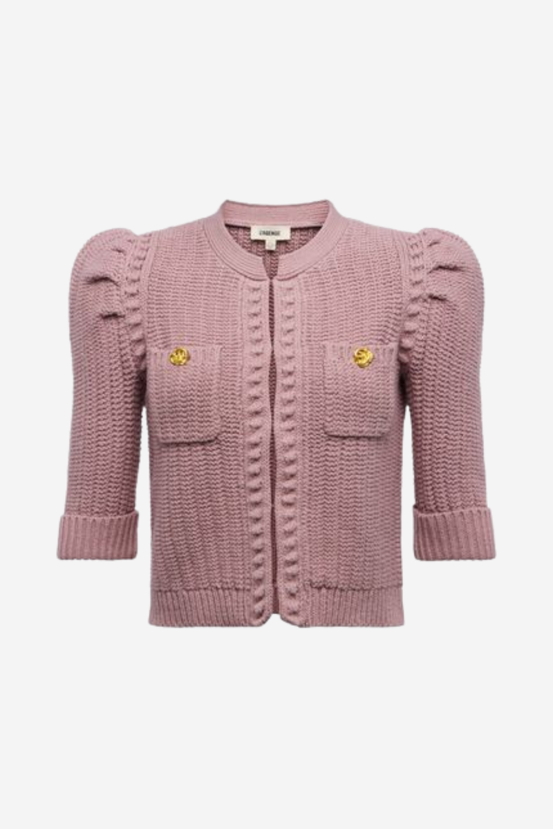 Delilah Cropped Cardigan Light Mauve Gold