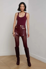 Dionne Vegan Leather Short Black Cherry