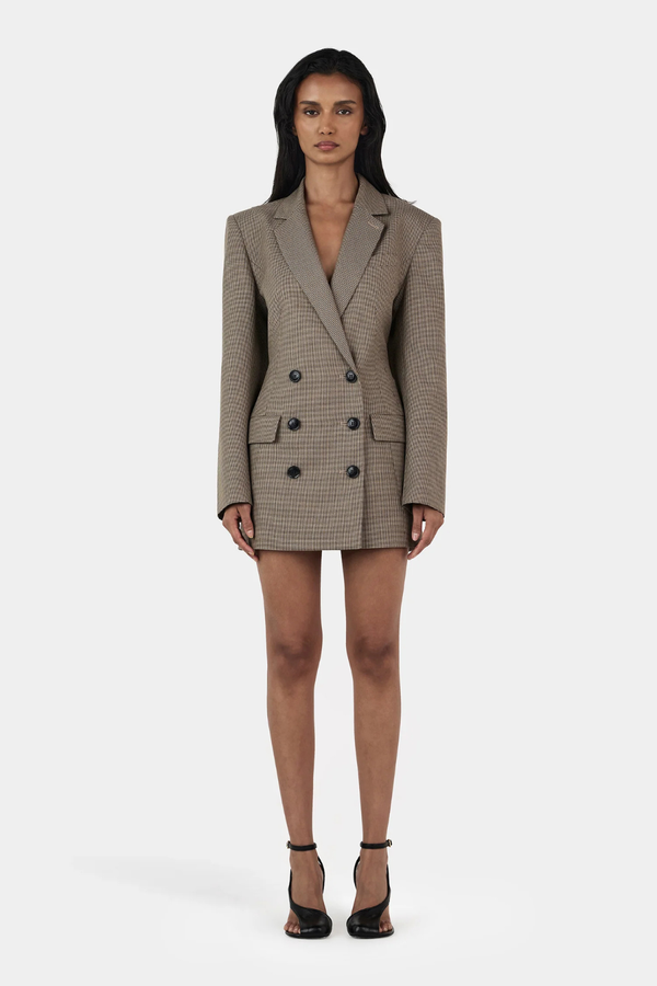 Callum Blazer Dress Chestnut Check