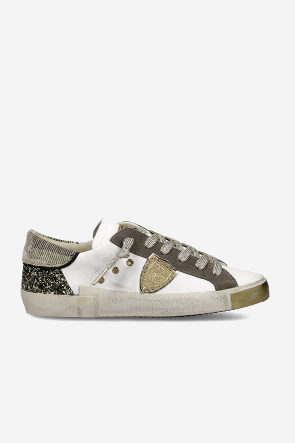 PRSX Low Woman Camou Glitter Blanc Vert