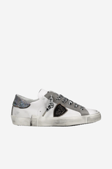 PRSX Low Woman Veau Metal Leo Blanc Noir
