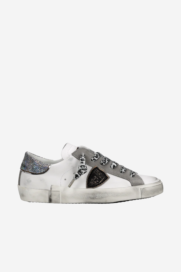PRSX Low Woman Veau Metal Leo Blanc Noir