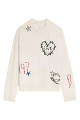 Markuz Heart Cashmere Sweater Ecru