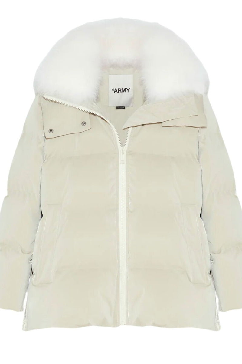 Glazed Technical Parka 76cm Pearl