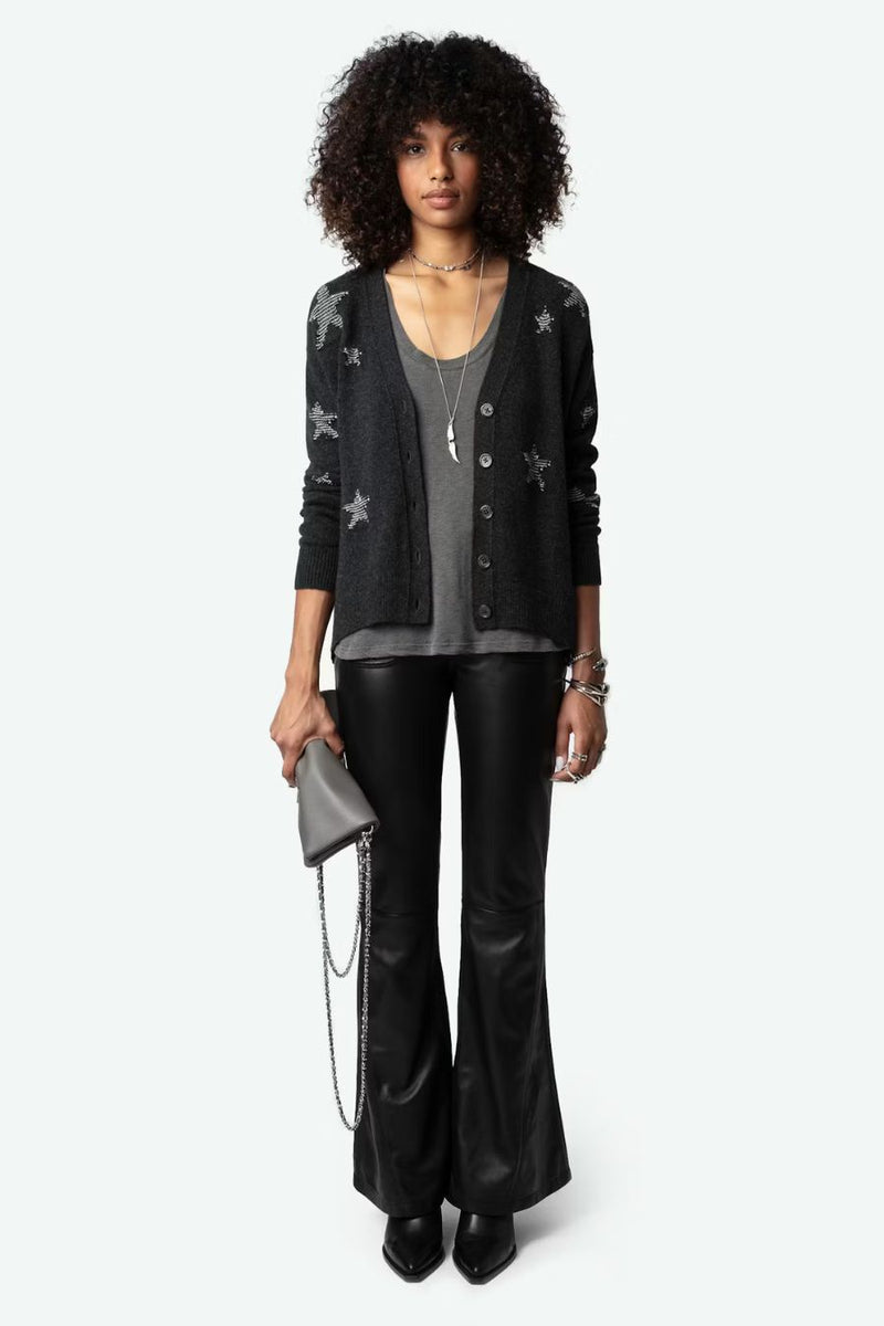 Mirka WS Stars Tweed Cardigan Anthracite