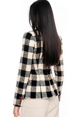 Cut-Away Blazer Black Check