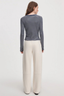 The Everyday Terry Seamed Trackpant Blue Stripe