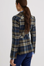 Two Button Patch Pocket Blazer Blue Plaid