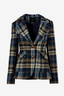 Two Button Patch Pocket Blazer Blue Plaid