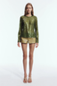 Althira Long Sleeve Sequin Top Avocado