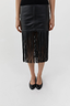Leather Fringe Skirt Black