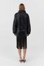 Leather Fringe Skirt Black