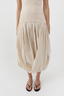 Raw Silk Asymm Balloon Dress - Cloud Cream