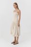 Raw Silk Asymm Balloon Dress - Cloud Cream