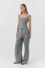 Pleat Slouch Pants Cobblestone