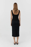 Compact Cotton Layered Column Skirt Black