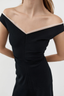 Compact Cotton Off Shoulder Dress Black
