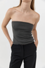 Organic Cotton 90s Strapless Top Dark Moss