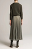 Sheer Houndstooth Pleated Pull-On Skirt Black/ Sage