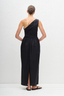 One Shoulder Tulip Dress Black