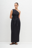 One Shoulder Tulip Dress Black