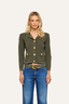 Osiris Collared Cardigan Army/ Gold