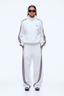 Valentina Jersey Zip Thru Cream/ Burgundy