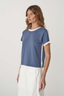 Rania Contrast Knit Tee Chalk Blue