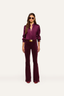 Bianca Band Collar Blouse Dark Plum