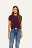 Cirrus Crop Polo Dark Plum