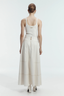 Lotus Vegan Leather Midi Skirt Ivory