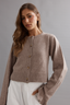 Frilly Crop Cardi Walnut