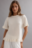 Frilly Knit Tee Ivory